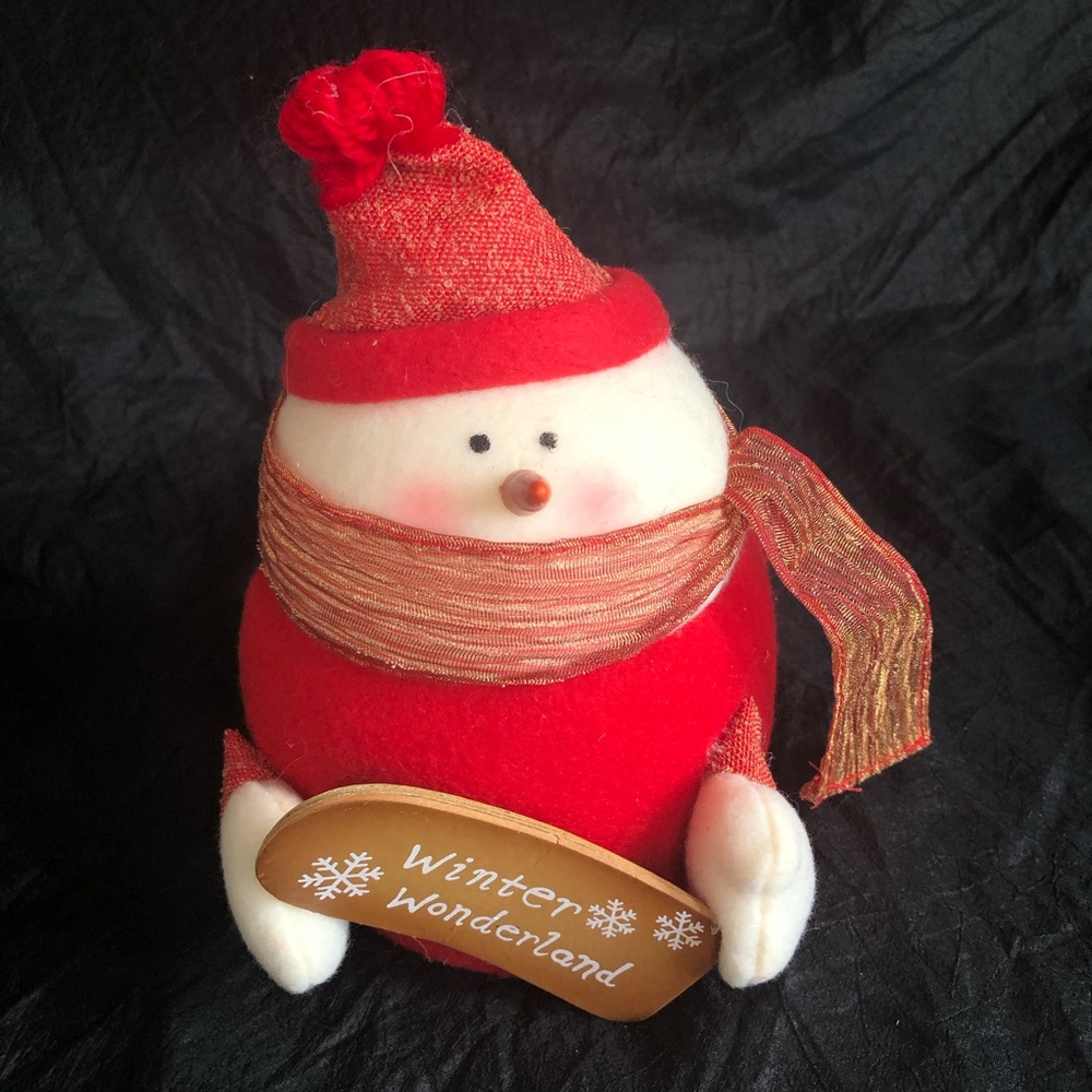 Winter Wonderland Felt Snowman Decorative Christmas Container
